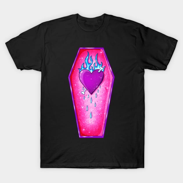 Pastel Goth Love Coffin Heart T-Shirt by Wanderer Bat